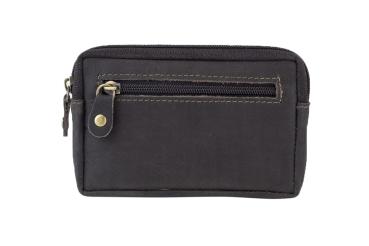 Schlüsseltasche im Used Look robust mit 2 Ringen LEAS in Echt Büffel Leder, braun