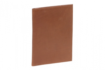 Ausweismappe- & -hülle mit 2 Sichtfenstern LEAS in Echt-Leder, cognac