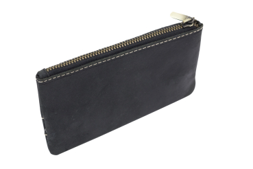 Schlüsseltasche extra groß mit 2 Ringen und Geschenkbox LEAS in Echt-Leder, schwarz - LEAS Vintage-Collection 15x8x1cm (BxHxT)