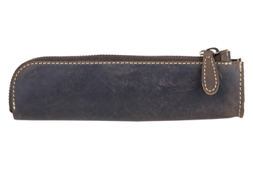 LEAS Federmappe und Stifteetui Leder Unisex im Vintage Used Look 20x3x5,5cm (LxBxH) (braun)