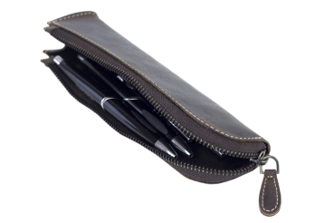 LEAS Federmappe und Stifteetui Leder Unisex im Vintage Used Look 20x3x5,5cm (LxBxH) (braun)