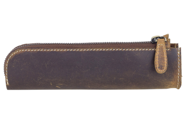 LEAS Federmappe und Stifteetui Leder Unisex im Vintage Used Look 20x3x5,5cm (LxBxH) (cognac)