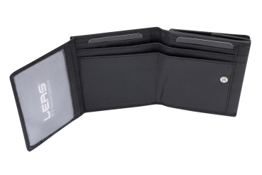 Preview: LEAS Wiener Schachtel mit großem Kleingeldfach mit RFID Schutz Block Folie im Kreditkartenformat mit Geschenk Box Echt-Leder, schwarz