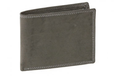 Geldbörse extra dünn mit Klappe Scheintasche LEAS MCL im Vintage-Stil in Echt-Leder, schwarz