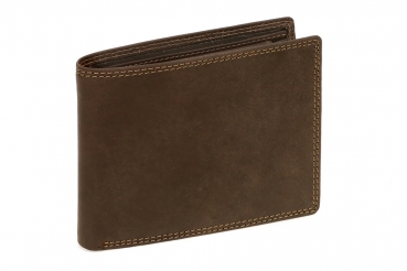 Geldbörse extra dünn mit Klappe Scheintasche LEAS MCL im Vintage-Stil in Echt-Leder, braun
