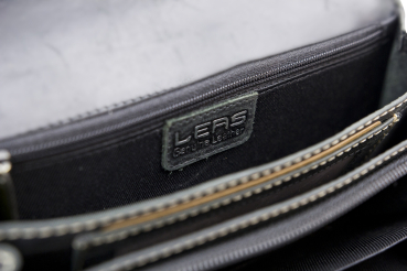 Große Damenlangbörse natur Damen Portemonnaie im Vintage Look LEAS in Echt-Leder, schwarz