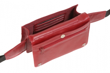 Preview: Gürteltasche mit Volllederausstattung LEAS in Echt-Leder, cherry