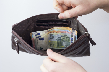 Banktasche Geldtasche LEAS in Echt-Leder, braun