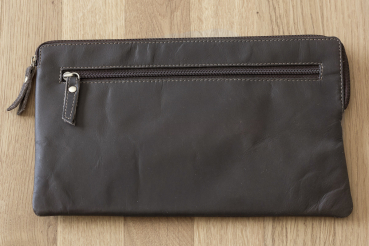 Banktasche & Geldtasche im Vintage-Style Used Look LEAS in Echt-Leder, braun