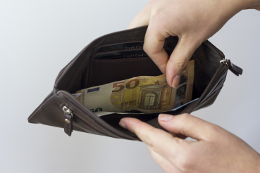 Banktasche Geldtasche LEAS in Echt-Leder, braun