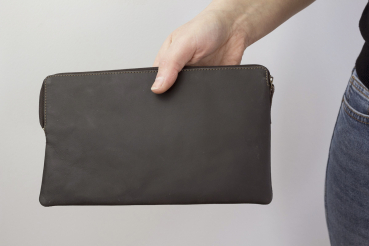 Banktasche & Geldtasche im Vintage-Style Used Look LEAS in Echt-Leder, braun