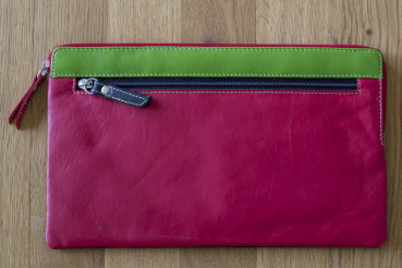 Mehrfarbige Banktasche Geldtasche LEAS in Echt-Leder, bunt
