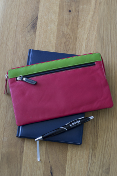 Mehrfarbige Banktasche Geldtasche LEAS in Echt-Leder, bunt