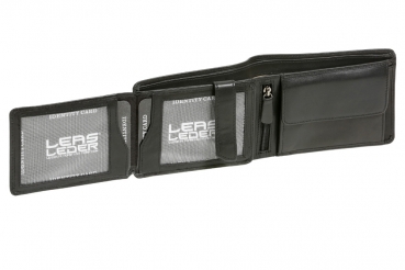 Hochwertige Scheintasche mit Riegel (mit edler Geschenkkiste) JC in Echt-Leder, schwarz - LEAS Elegance-Edition