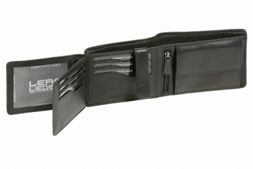 Hochwertige Scheintasche mit Riegel (mit edler Geschenkkiste) LEAS in Echt-Leder, schwarz