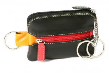 Damen und Herren mehrfarbige Schlüsseltasche mit Kleingeldfach LEAS in Echt-Leder, bunt