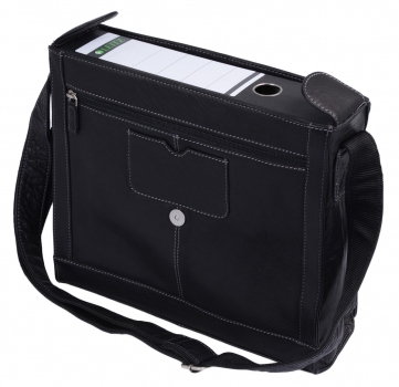 Messengertasche LEAS in Echt-Leder, schwarz - LEAS Classic Bags