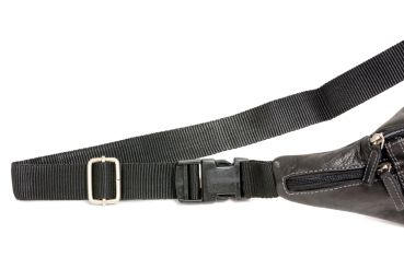 Bauchtasche, Gürteltasche sehr hochwertig LEAS in Echt-Büffelleder, schwarz