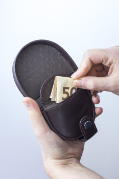 Schüttelbörse Münzbörse LEAS in Echt-Leder, braun