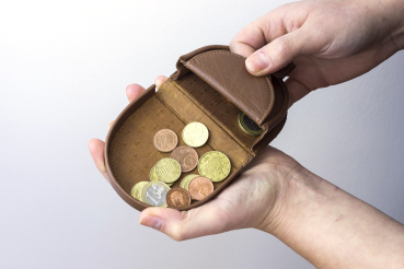 Schüttelbörse Münzbörse LEAS in Echt-Leder, cognac