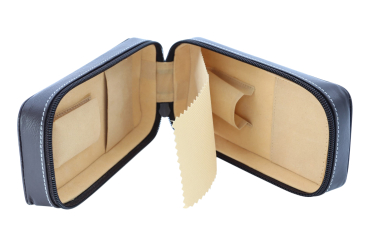 LEAS Uhrenetui für 2 Uhren mit Reißverschluss aus feinstem Rind Leder 16,5x8x5cm (BxHxT) (braun)