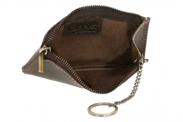 Schlüsseltasche natur robust mit 2 Ringen LEAS in Echt-Büffel-Leder, braun