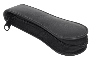 LEAS Uhrenetui für 1 Uhr mit Reißverschluss aus feinstem Rind Leder schwarz 15x6x2,5cm (BxHxT)