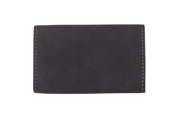 Mini Geldbörse kleines Portemonaie mit Geschenkbox LEAS in Echt-Büffel-Leder, schwarz - Vintage-Collection 9,5x7x1cm (BxHxT)