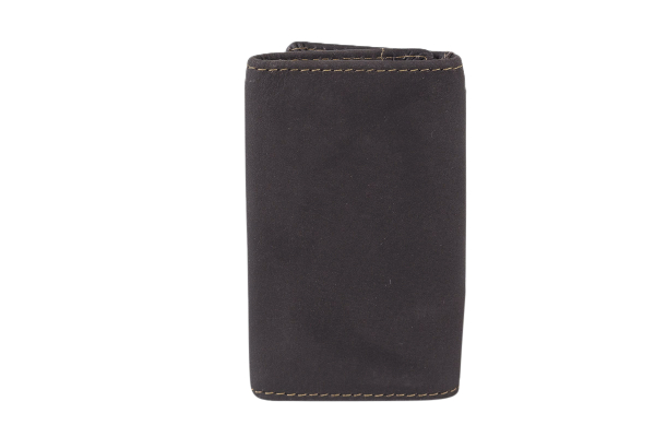 Mini Geldbörse kleines Portemonaie mit Geschenkbox LEAS in Echt-Büffel-Leder, schwarz - Vintage-Collection 9,5x7x1cm (BxHxT)