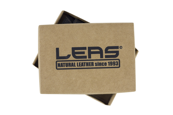 Mini Geldbörse kleines Portemonaie mit Geschenkbox LEAS in Echt-Büffel-Leder, schwarz - Vintage-Collection 9,5x7x1cm (BxHxT)