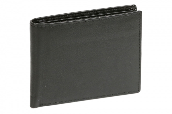 LEAS Geldbörse Herren extra dünn mit RFID Schutz Herren Geldbeutel flach schwarz