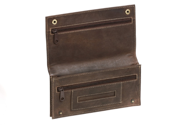 Tabaktasche & -beutel Drehertasche naturbelassen LEAS in Echt-Leder, dunkelbraun