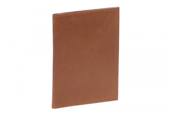 Ausweismappe- & -hülle mit 2 Sichtfenstern LEAS in Echt-Leder, cognac