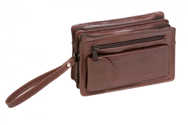 Herrentasche aus Rindleder LEAS in Echt-Leder, dunkelbraun - LEAS Men's Bags