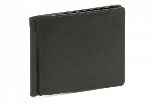Dollar Clip Geldscheinklammer Geldklammer Money Clip ohne Kleingeldfach LEAS in Echt-Leder, schwarz