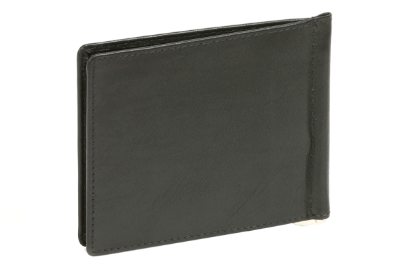 Dollar Clip Geldscheinklammer Geldklammer Money Clip ohne Kleingeldfach LEAS in Echt-Leder, schwarz