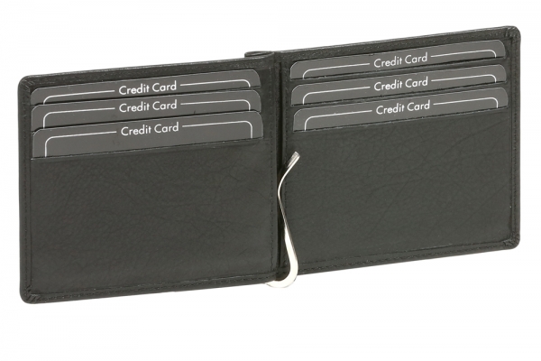 Dollar Clip Geldscheinklammer Geldklammer Money Clip ohne Kleingeldfach LEAS in Echt-Leder, schwarz