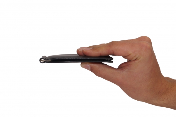 Dollar Clip Geldscheinklammer Geldklammer Money Clip ohne Kleingeldfach LEAS in Echt-Leder, schwarz
