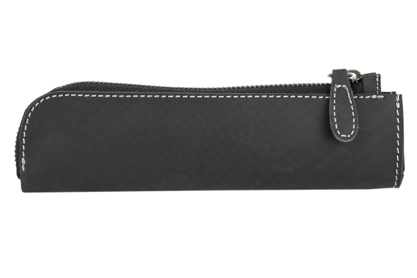 LEAS Federmappe und Stifteetui Leder Unisex im Vintage Used Look 20x3x5,5cm (LxBxH) (schwarz)