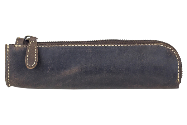 LEAS Federmappe und Stifteetui Leder Unisex im Vintage Used Look 20x3x5,5cm (LxBxH) (braun)
