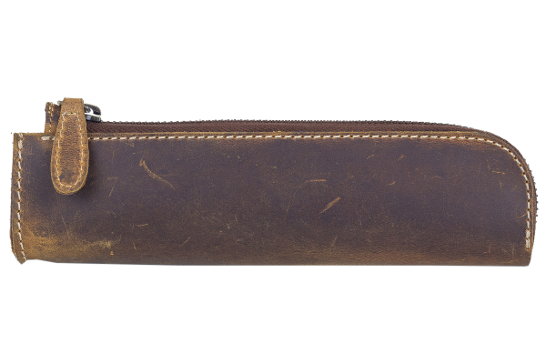 LEAS Federmappe und Stifteetui Leder Unisex im Vintage Used Look 20x3x5,5cm (LxBxH) (cognac)