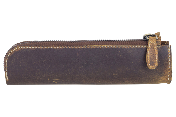 LEAS Federmappe und Stifteetui Leder Unisex im Vintage Used Look 20x3x5,5cm (LxBxH) (cognac)