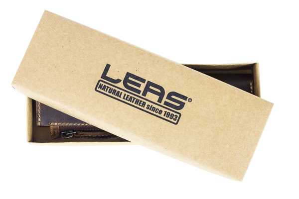 LEAS Federmappe und Stifteetui Leder Unisex im Vintage Used Look 20x3x5,5cm (LxBxH) (cognac)