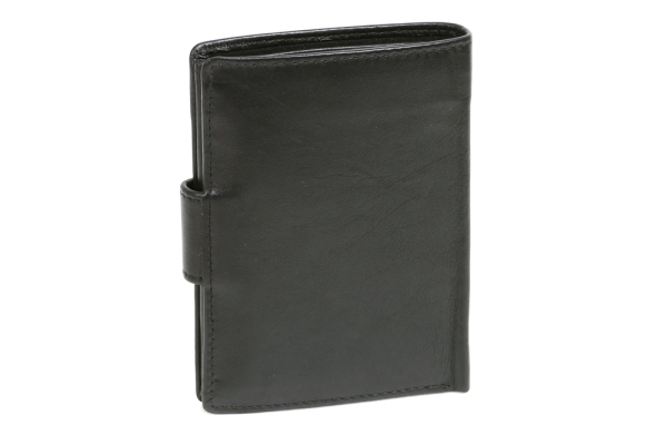 Geldbörse im Hochformat mit Außenverschluss Damen & Herren LEAS in Echt-Leder, schwarz