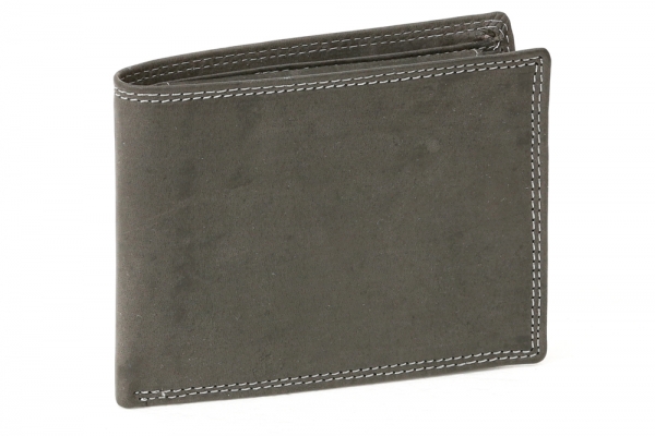 Geldbörse extra dünn mit Klappe Scheintasche LEAS MCL im Vintage-Stil in Echt-Leder, schwarz