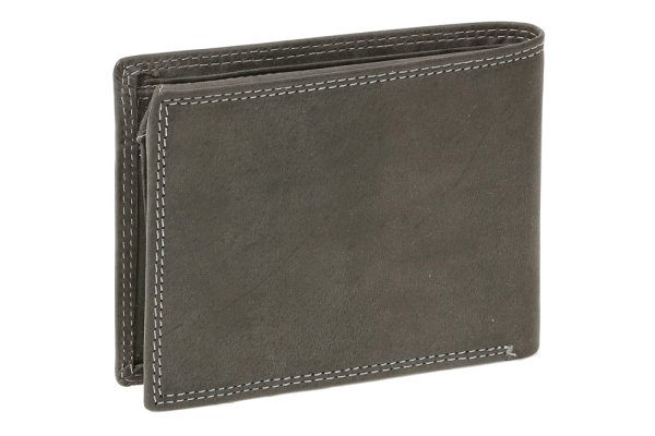 Geldbörse extra dünn mit Klappe Scheintasche LEAS MCL im Vintage-Stil in Echt-Leder, schwarz