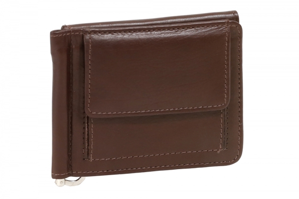 Dollar Clip Geldscheinklammer Geldklammer Money Clip LEAS in Echt-Leder, braun