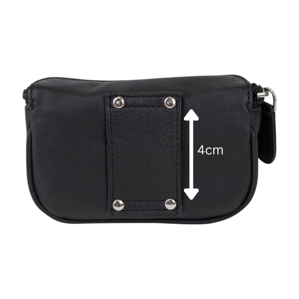 Kleine Gürtelbörse LEAS in Echt-Leder, schwarz