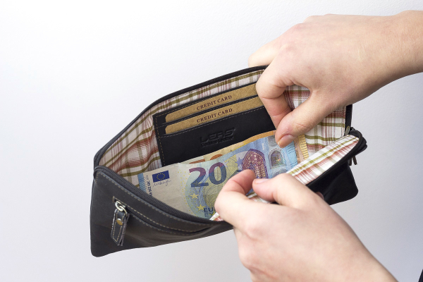 Banktasche & Geldtasche im Vintage-Style Used Look LEAS in Echt-Leder, braun