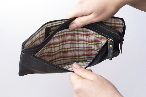Banktasche & Geldtasche im Vintage-Style Used Look LEAS in Echt-Leder, braun